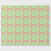 Koraalroze ankers op gepersonaliseerde Mint Green Cadeaupapier (Vlak)