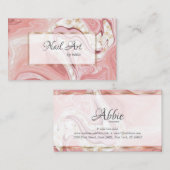 Koraalroze artistieke Agate Swirls Visitekaartje (Voorkant / Achterkant)