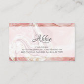 Koraalroze artistieke Agate Swirls Visitekaartje (Achterkant)