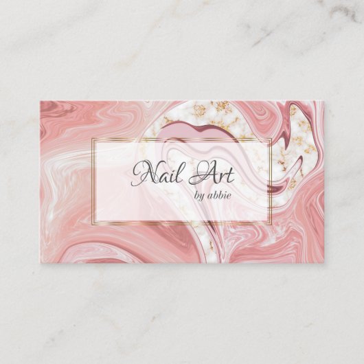 Koraalroze artistieke Agate Swirls Visitekaartje (Voorkant)