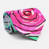 Koraalroze blauwe groene Waterverf ventilatorkunst Stropdas (Opgerold)