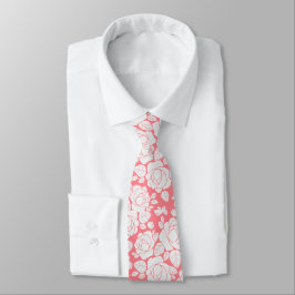 Koraalroze bloemrozen Huwelijk Necktie Stropdas