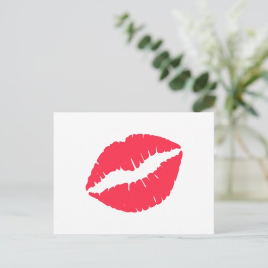 Koraalroze Briefkaart (Staand voorkant)