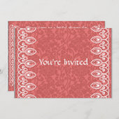 Koraalroze Brocade Bridal Shower Kaart (Voorkant / Achterkant)