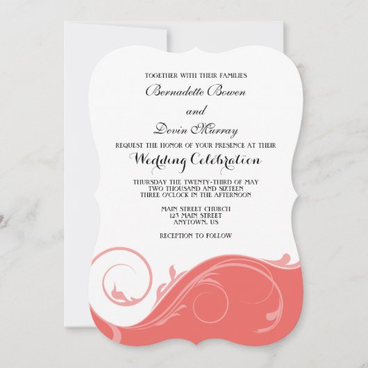 koraalroze bruinkoraalbruine bruinbruinbruidjes kaart (Voorkant)