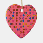 Koraalroze bubblegum geometrisch cirkelpatroon keramisch ornament (Rechts)