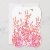 Koraalroze Bumblebee Wildflower Weddenschap Kaart (Achterkant)