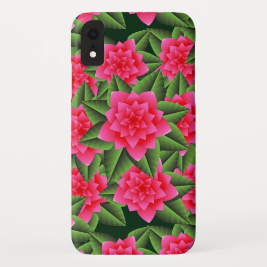 Koraalroze Camelia's en Groene Bladeren Case-Mate iPhone Case (Achterkant)