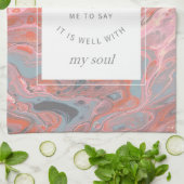 Koraalroze Christelijke Hymn Kitchen Towel Theedoek (Gevouwen)