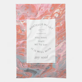 Koraalroze Christelijke Hymn Kitchen Towel Theedoek