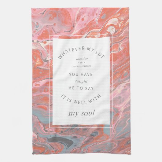 Koraalroze Christelijke Hymn Kitchen Towel Theedoek (Verticaal)