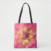 Koraalroze dahlia tote bag (Voorkant)