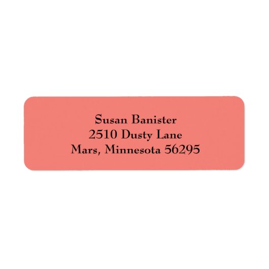 Koraalroze Eenvoudige platte retouradreslabels Etiket (Voorkant)