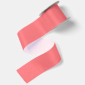 Koraalroze effen kleur satijnen lint (Achterkant)