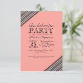 Koraalroze en glitterstrips kaart (Staand voorkant)