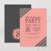 Koraalroze en glitterstrips kaart (Voorkant / Achterkant)