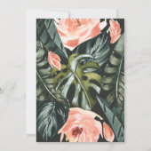 Koraalroze en tropische bladbladeren bruiloft (Achterkant)