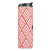 Koraalroze en witte deco-pijlen met Initiaal Thermosbeker (Gedraaid links)