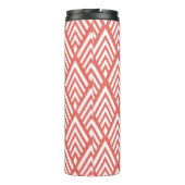 Koraalroze en witte deco-pijlen met Initiaal Thermosbeker (Achterkant)