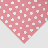 Koraalroze en witte polka stippen tissuepapier (Detail)