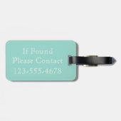 Koraalroze en witte pooldots met Cool Aqua Bagagelabel (Achterkant horizontaal)