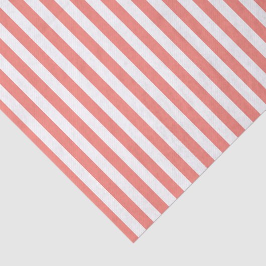 Koraalroze en witte strepen tissuepapier (Detail)