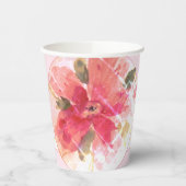 Koraalroze en witte Waterverf Papieren Bekers (Links)