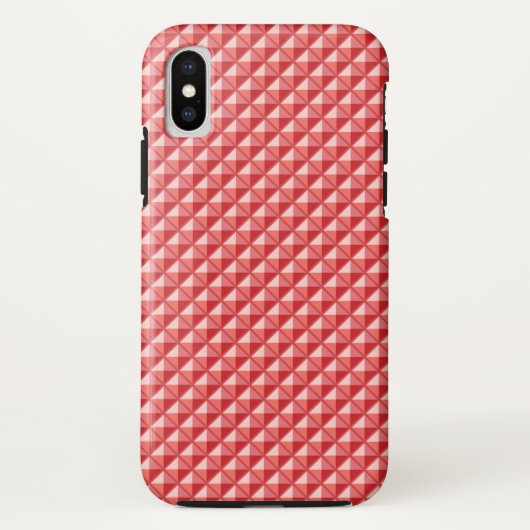 Koraalroze, enamel look, bestudeerd raster Case-Mate iPhone case (Achterkant)