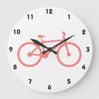 Koraalroze fiets grote klok