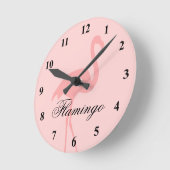 Koraalroze flamingo kleine keukenklok ronde klok (Hoek)