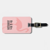 Koraalroze flamingo Mr. en Mrs. Reisend bagagelabe Bagagelabel (Voorkant horizontaal)