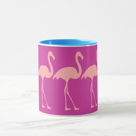 Koraalroze flamingo vogel ontwerp koffie mok (Midden)
