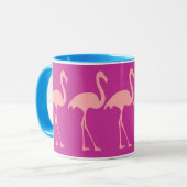 Koraalroze flamingo vogel ontwerp koffie mok (Voorkant links)