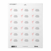 Koraalroze flamingovogel adreslabels etiket (Full Sheet)