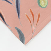 Koraalroze Floral - Aangepaste MONOGRAM Fleece Deken (Hoek)