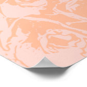 Koraalroze Floral Illustratie Botanisch Poster (Hoek)