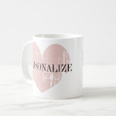 Koraalroze gepersonaliseerde koffie-mok koffiemok (Voorkant links)