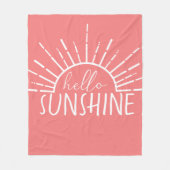 Koraalroze gewone moderne Hallo zonneschijn Fleece Deken (Voorkant)
