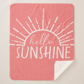 Koraalroze gewone moderne Hallo zonneschijn Sherpa Deken (Voorkant)