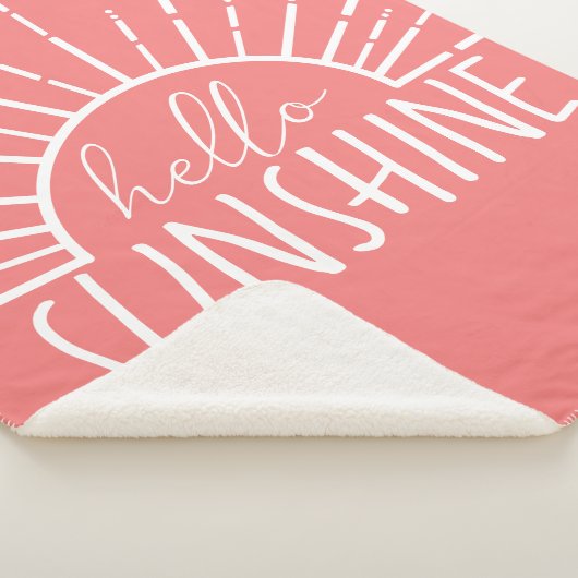 Koraalroze gewone moderne Hallo zonneschijn Sherpa Deken (3/4)