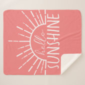 Koraalroze gewone moderne Hallo zonneschijn Sherpa Deken (Voorkant (horizontaal))