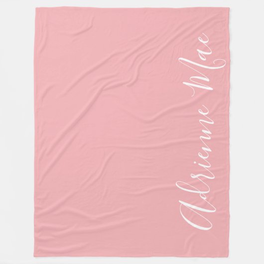 Koraalroze gewoon gepersonaliseerd fleece deken (Voorkant)
