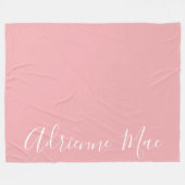 Koraalroze gewoon gepersonaliseerd fleece deken (Voorkant (Horizontaal))