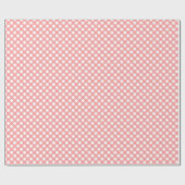 Koraalroze Gingham-printer Glossy Wrapping Paper Cadeaupapier (Vlak)