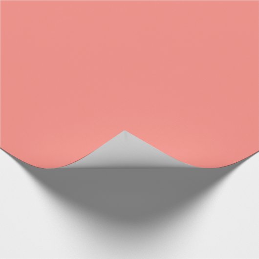 Koraalroze glanzend verpakkingspapier cadeaupapier (Hoek)