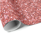 Koraalroze glitter cadeaupapier (Rol Hoek)