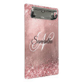 Koraalroze Glitter Fancy Monogram Roos Gold Foil Mini Klembord (Schuin)