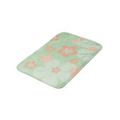 Koraalroze groene bloemen Eenvoudige schattige len Badmat (Gekanteld)