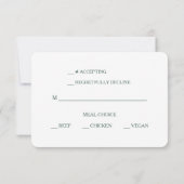 Koraalroze groene Roos Floral Wedding RSVP (Achterkant)