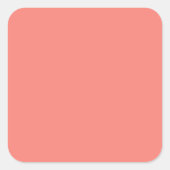 Koraalroze groot vierkante sticker (Voorkant)